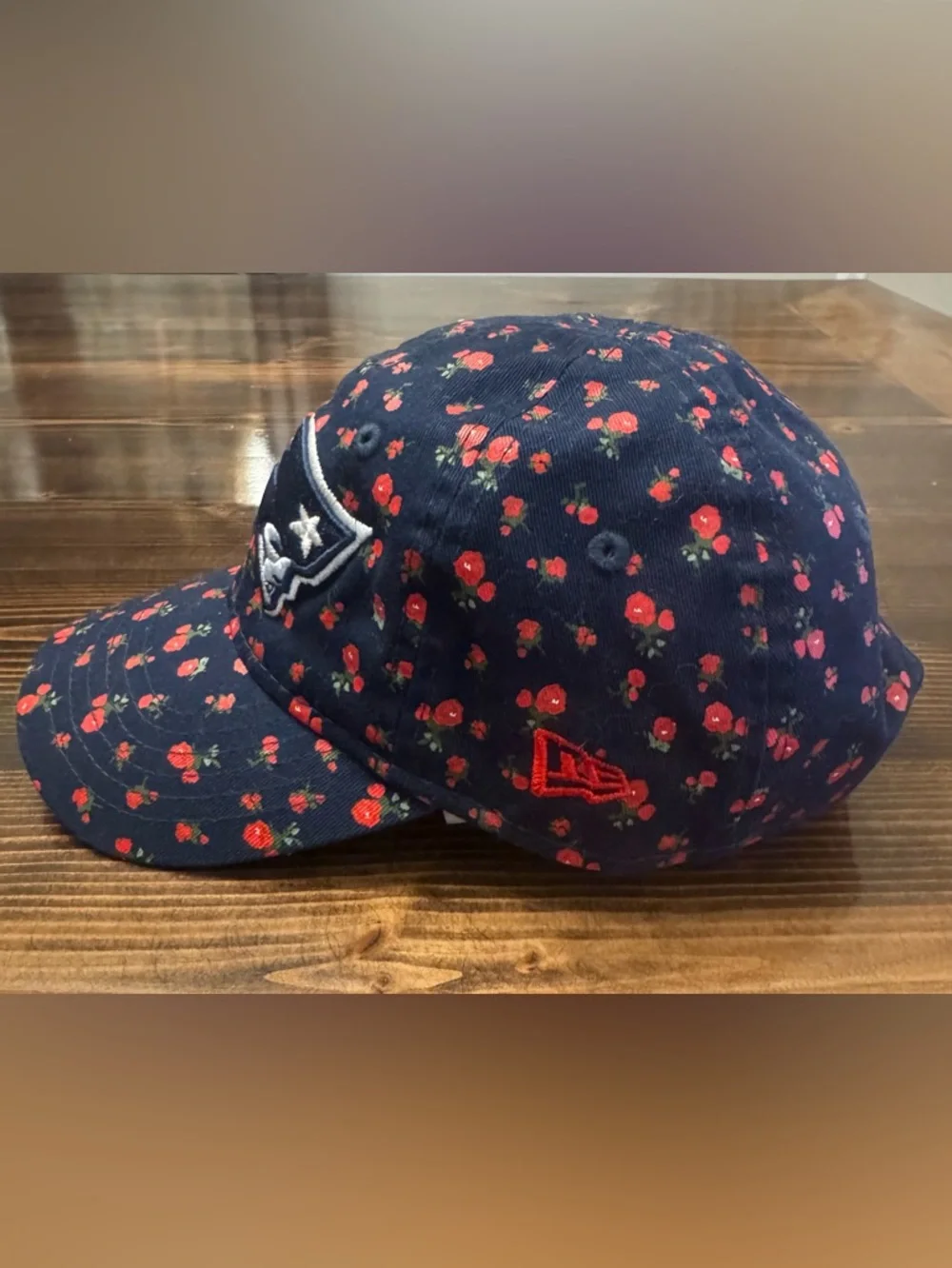 New Era Toddler Girls Navy Floral New England Patriots Cap
